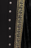 Black Mughal Majesty Zardozi Hand Embroidered Shawl