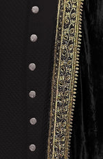 Black Mughal Majesty Zardozi Hand Embroidered Shawl