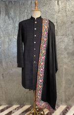 Black Kashmir Bagh Kashidakari Embroidered Shawl
