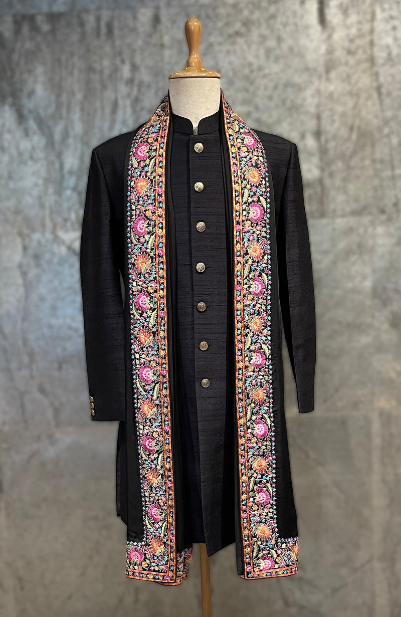 Black Kashmir Bagh Kashidakari Embroidered Shawl