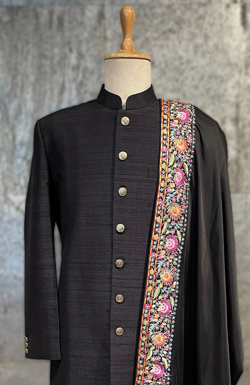 Black Kashmir Bagh Kashidakari Embroidered Shawl