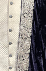 Midnight Blue Kashmiri Majesty Tilla Embroidered Shawl