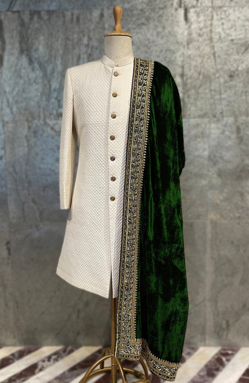 Black Mughal Majesty Zardozi Hand Embroidered Shawl