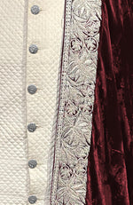 Burgundy Kashmiri Majesty Tilla Embroidered Shawl