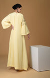 Dainty Floral Lemon Sprig Hand Embroidered Dress
