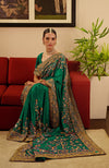 Emerald Green Marodi & Resham Hand Embroidered Saree