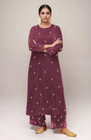 Jade Green Dabka Zardozi Hand Embroidered Velvet Kurta Set