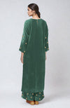 Jade Green Dabka Zardozi Hand Embroidered Velvet Kurta Set