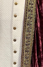Maroon Mughal Majesty Zardozi Hand Embroidered Shawl