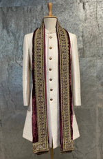 Maroon Mughal Majesty Zardozi Hand Embroidered Shawl