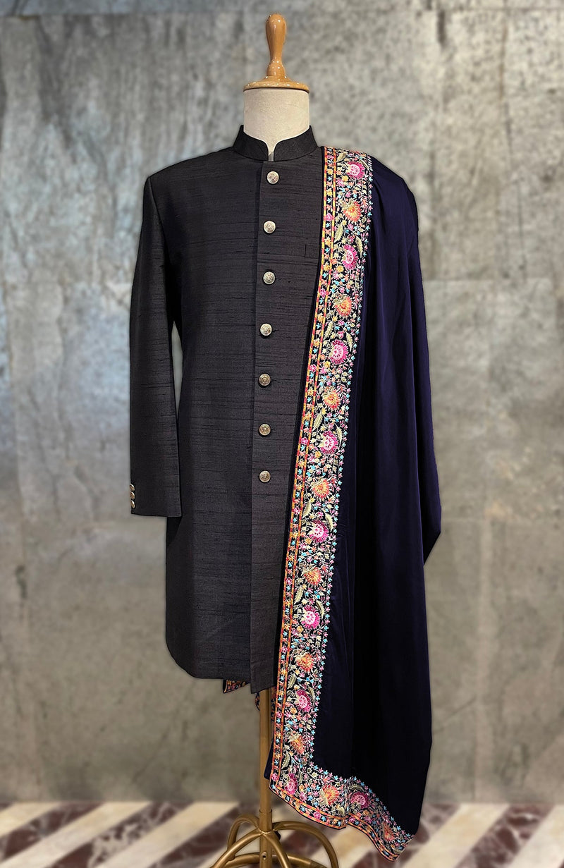Black Kashmir Bagh Kashidakari Embroidered Shawl