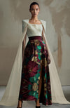 Crimson Crown Pearl Embroidered Floral Skirt Set