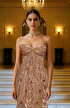 LAILA- Rose Gold Hand Embroidered Mermaid Gown