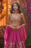 Rosette Gold Floral Embroidered Sharara Set