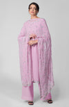 Pink Dogwood Beads & Sequin Zardozi Hand Embroidered Kurta Set