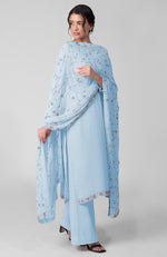 Pink Dogwood Beads & Sequin Zardozi Hand Embroidered Kurta Set