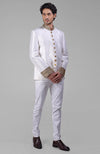 Gold Zardozi Hand Embroidered Silk Bandhgala Jacket Set