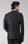 Charcoal Grey Zardozi Hand Embroidered Silk Bandhgala Jacket