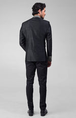 Charcoal Grey Zardozi Hand Embroidered Silk Bandhgala Jacket