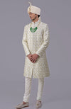 To Be In Love Ivory Gold Embroidered Sherwani Set