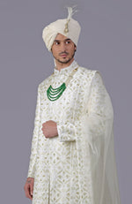 To Be In Love Ivory Gold Embroidered Sherwani Set