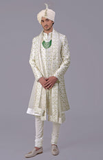 To Be In Love Ivory Gold Embroidered Sherwani Set