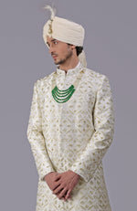 To Be In Love Ivory Gold Embroidered Sherwani Set
