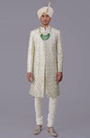 To Be In Love Ivory Gold Embroidered Sherwani Set