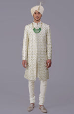 To Be In Love Ivory Gold Embroidered Sherwani Set