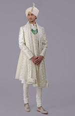 To Be In Love Ivory Gold Embroidered Sherwani Set