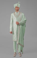 Yours Beige Rose Embroidered Sherwani Set