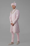 Yours Primrose Pink Embroidered Sherwani Set
