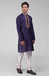 Blue Zardozi Hand Embroidered Pure Silk Kurta Set