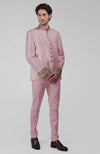 Burnished Lilac-Gold Zardozi Hand Embroidered Silk Bandhgala Jacket Set