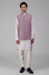 Elderberry Pure Raw Silk Waistcoat Bandi Jacket
