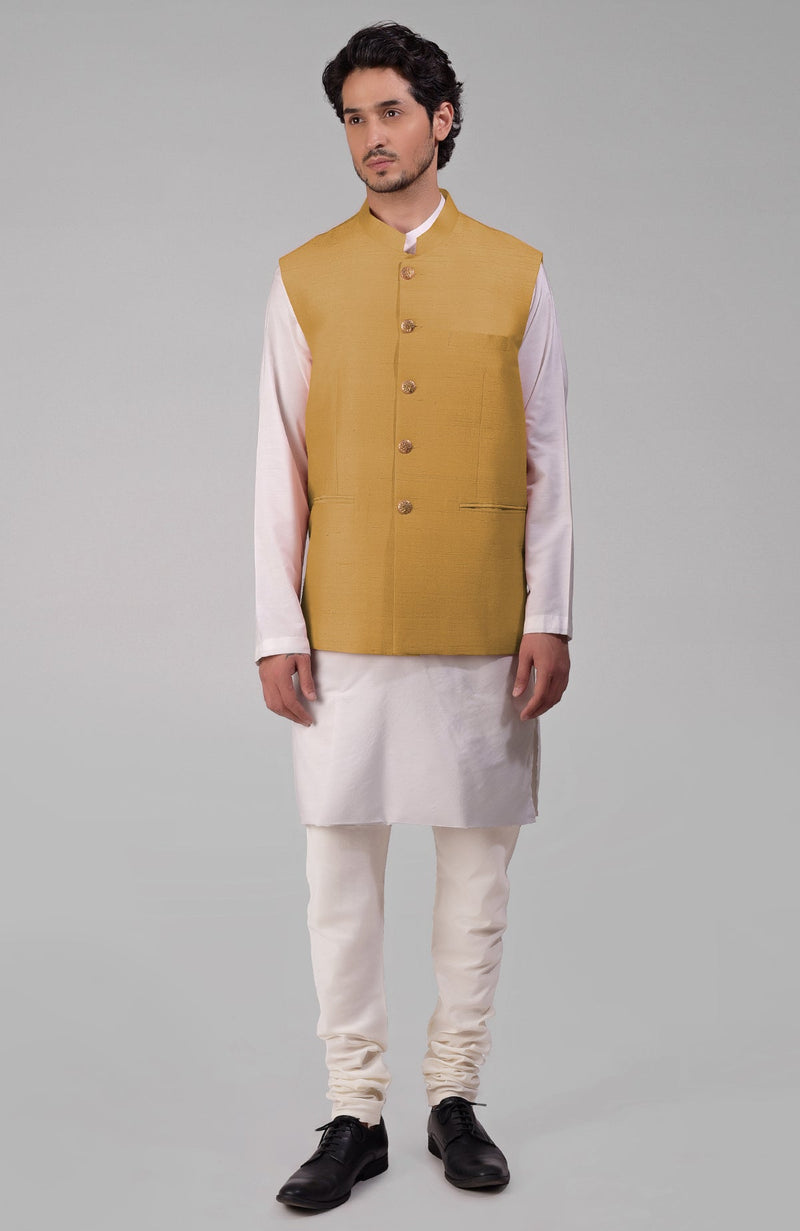 Elderberry Pure Raw Silk Waistcoat Bandi Jacket
