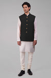 Timeless Black Pure Raw Silk Waistcoat Bandi Jacket