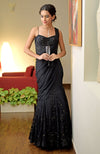 Black Hand Bead Embroidered Gown