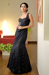 Black Hand Bead Embroidered Gown