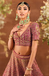 Flirtation Deep Rosewood Lehenga Set