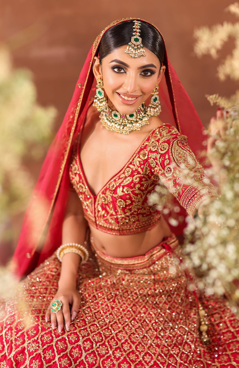 Flirtation Scarlet Red Lehenga Set