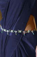Classic Navy Blue Chiffon Saree