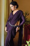 Classic Plum Chiffon Saree