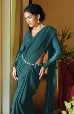 Classic Blood Red Chiffon Saree