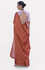 Pre Stitched Copper Pure Tissue Saree & Zardozi Embroidered Blouse