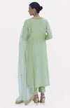 Pista Green Marori Beads & Sequin Hand Embroidered Kurta Set