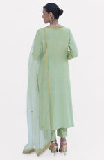 Pista Green Marori Beads & Sequin Hand Embroidered Kurta Set
