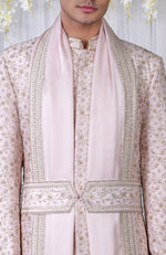 Unending Love Barely Pink Zardozi Sherwani Set