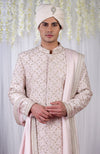 Unending Love Barely Pink Zardozi Sherwani Set