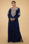 Navy Blue Paisley Embroidered Kaftan